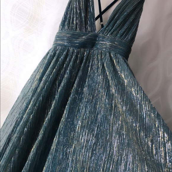 Iridescent Mermaid Green Blue Gown - Picture 5 of 10
